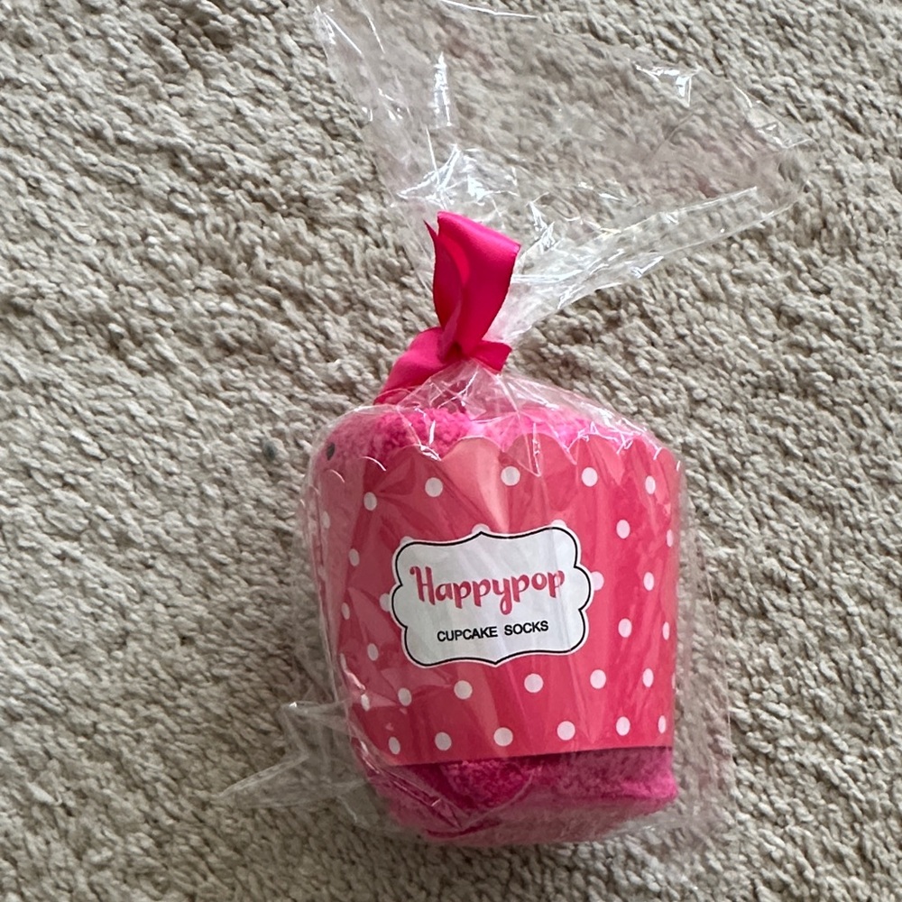 Pink Reading Cupcake Socks